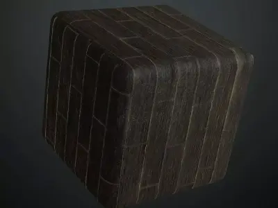 Stylized Red Painted Industrial Wood Planks PBR Seamless Texture