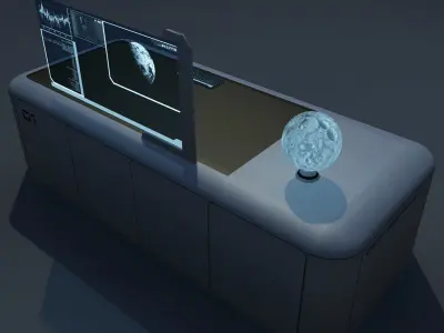 Sci Fi Desk Low-poly 3D model