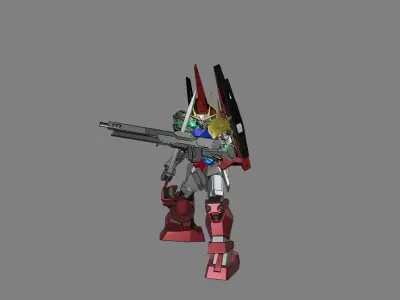 Attacker Gundam B 4 3D model