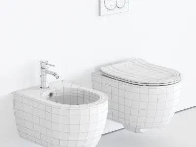 Scarabeo Ceramiche Moon Wall-Hung WC Low-poly 3D model
