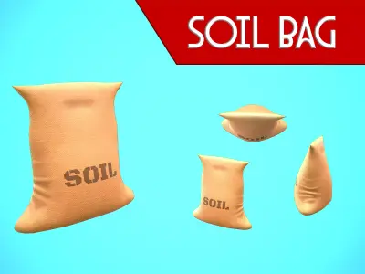 SOIL BAG 01 CARTOON STYLIZED Low-poly 3D model