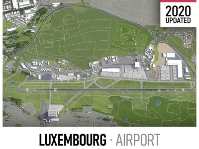 Luxembourg Airport - LUX Low-poly 3D model