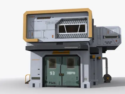 Factory Industrial Sci Fi x9 Low-poly 3D model