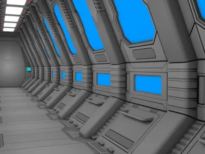 Sci Fi Corridor 3D model 98