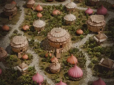 Fantasy Village 3D model