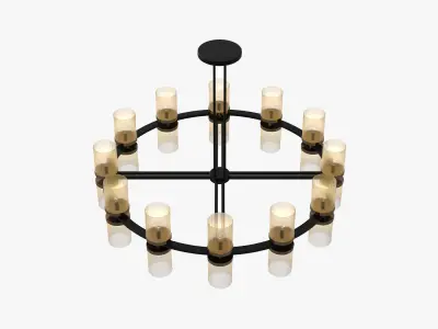 Stiffel Palais Champagne Glass 24-Light Chandelier 3D model