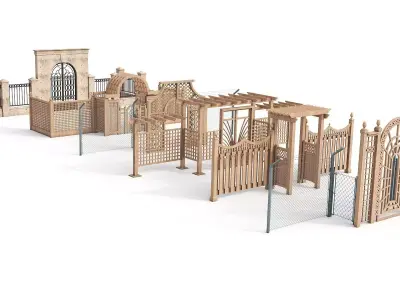 Wood Garden Gate 3D model