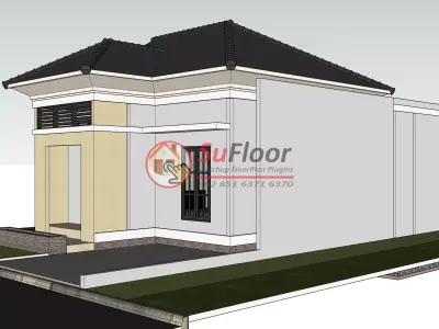 House 8x16m code 577 - Sketchup 3D model 3D model 3D model