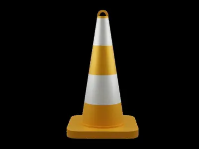 traffic coni Low-poly 3D model