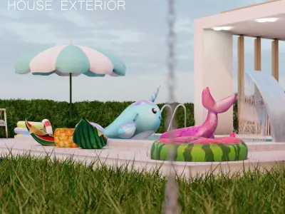 House exterior - Blender scene  3D model