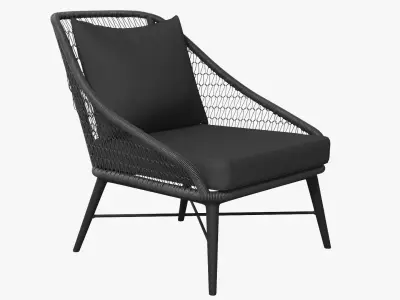 Tupo Slate Gray Lounge Chair Low-poly 3D model