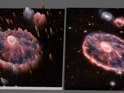 Low Res Chartwheel Nebula deep sky object 3d software analysis Free 3D print model