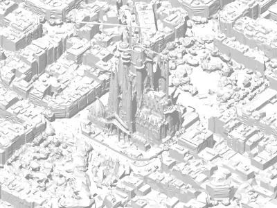 Barcelona City Center 3D model
