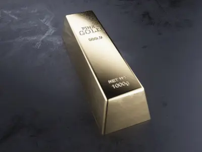 Gold Silver Platinum Palladium Bronze Copper Commodity Bars Low-poly 3D model