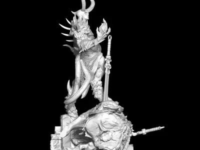 Valak statue of demon 3D print model