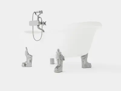 Bath Tub Low-poly 3D model