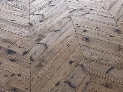 Parquet chevron classic with knots Low-poly 3D model