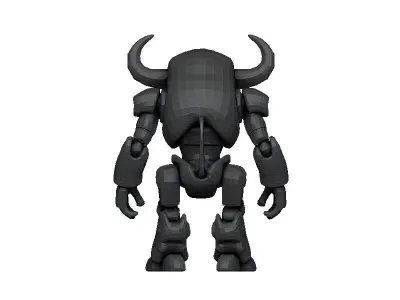 Buffalo Cyborg Low-poly 3D model