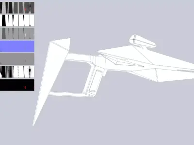 Minimalist scifi gun Low-poly 3D model