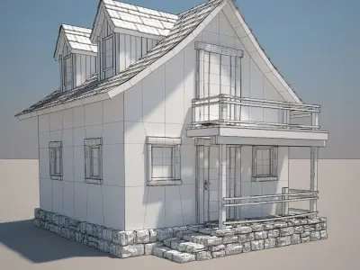 Cartoon Medieval House 08 3D model