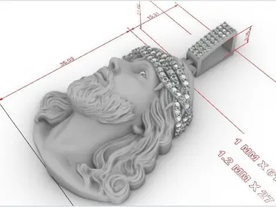 JESUS PIECE PENDANT 3D PRINT MODEL 3D print model