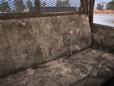  GMC TopKick Flatbed Truck with Corroded Panels Blue Old Rigged for Cinema 4D 