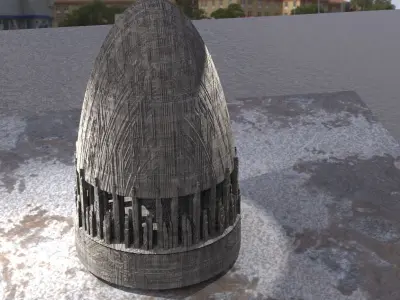 Sci-Fi Dome City tall with sub tools  3D model