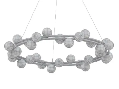 Berries circular chandelier with balls hanging from it 3D model