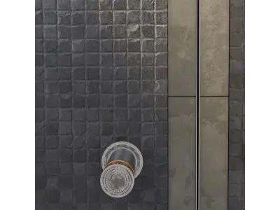 Road with bollards 3D model