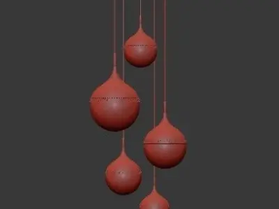 Untitled four balls hanging from chain 3D model
