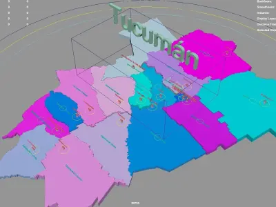 Tucuman  Argentina map region geography political geographic 3D model