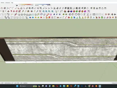 Modern boundary wall 3d model 3D model