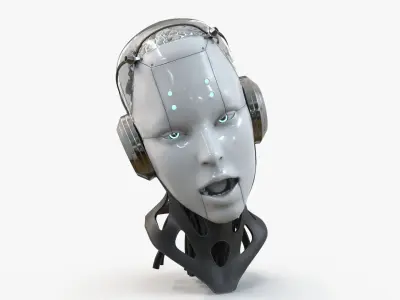 Android Robot Head Low-poly 3D model