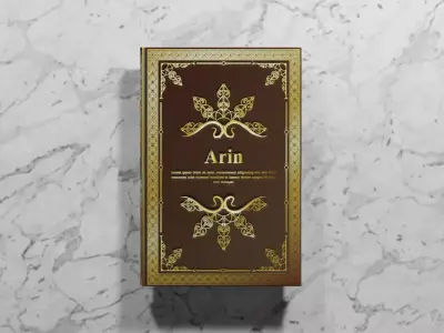Notebook gold door with ornate design 3D model