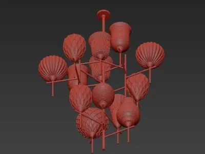 Chair Small Modern Chandeliers 3D model