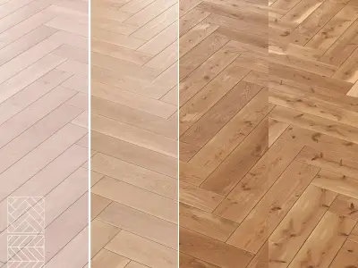Boen Oak Parquet Flooring - 5 Layouts and  4 Colors - 4K 3D model