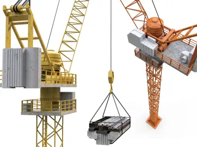 Construction Tower Crane Low-poly Low-poly 3D model