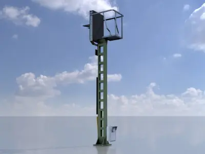 KS Railway Signal Post 4500mm Version-16 Low-poly 3D model