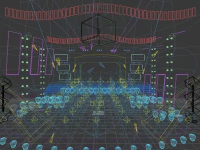 Stage party concert fashion catwalk T station  83 3D model