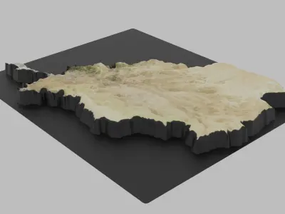 Afghanistan Map Low-poly 3D model
