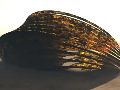 Spiral dome building on alien planet 3D model