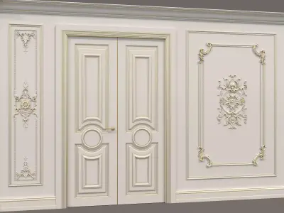 Wall Molding in Classic French style 34 3D model