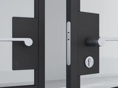 Aluminium door 169 3D model