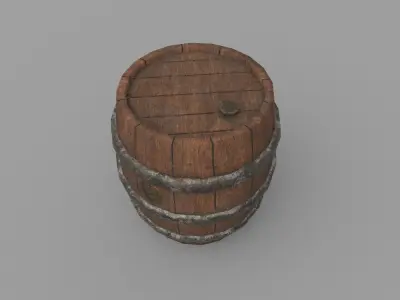 BARREL LOW-POLY wooden Low-poly 3D model