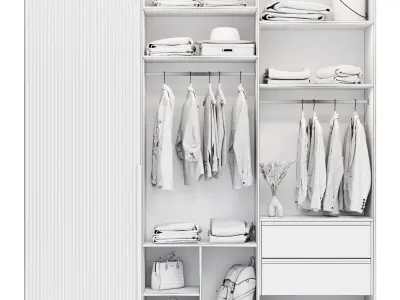 Wardrobe wardrobe with glass doors  3D model