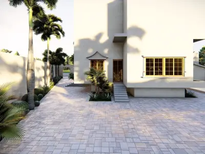 3D Exterior Scene 3D model design garden and landscape  3D model