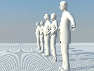 People casual Low-poly 3D model