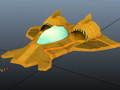 Race Ship Low-poly 3D model