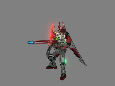 Attacker Gundam B 14 3D model