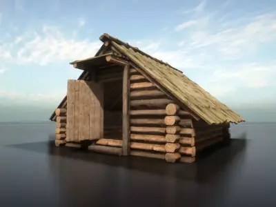 Forest Hut Low-poly 3D model